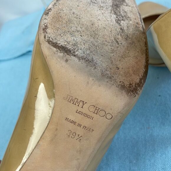 Jimmy Cho Tan Patent Pump Shoes - Picture 5 of 5